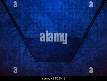Dark blue technology abstract background with ancient grunge texture. Geometric concept vector design Stock Vector