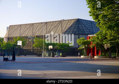 Seoul, South Korea - June 2, 2023: The Woori Financial Art Hall, formerly an Olympic weightlifting arena, now transformed into a performance hall, wit Stock Photo