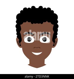 Black boy vector illustration on white background Stock Vector