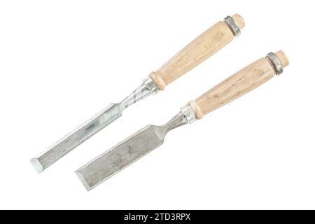 Firmer chisels isolated on white Stock Photo