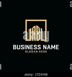 AB initial monogram logo design with square shape design inspiration Stock Vector