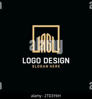 AG initial monogram logo design with square shape design inspiration Stock Vector