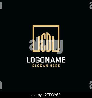 CD initial monogram logo design with square shape design inspiration Stock Vector