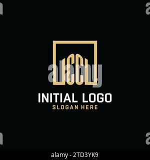 CC initial monogram logo design with square shape design inspiration Stock Vector