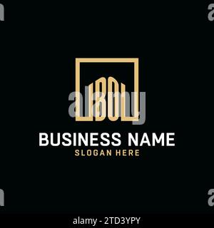 BO initial monogram logo design with square shape design inspiration Stock Vector