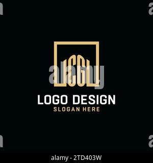 CG initial monogram logo design with square shape design inspiration Stock Vector