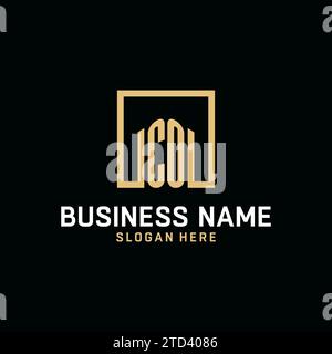 CO initial monogram logo design with square shape design inspiration Stock Vector
