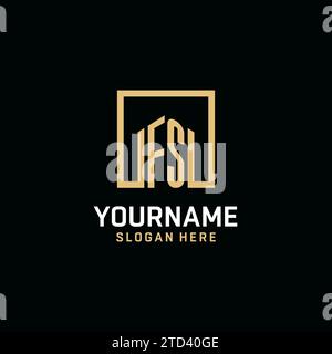 FS initial monogram logo design with square shape design inspiration Stock Vector