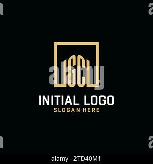 GC initial monogram logo design with square shape design inspiration Stock Vector