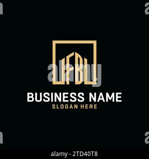 FB initial monogram logo design with square shape design inspiration Stock Vector