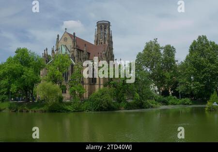 Johanneskirche am Feuersee, Stuttgart-West, Stuttgart, Church, Neo-Gothic, Neo-Gothic, Neckar Valley, Neckar, Baden-Wuerttemberg, Germany Stock Photo