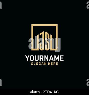 JS initial monogram logo design with square shape design inspiration Stock Vector