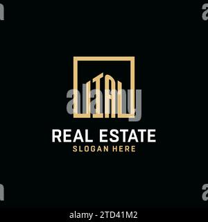 IA initial monogram logo design with square shape design inspiration Stock Vector