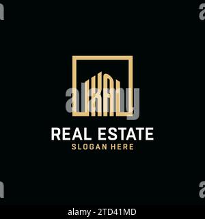 KA initial monogram logo design with square shape design inspiration Stock Vector