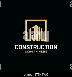 JX initial monogram logo design with square shape design inspiration Stock Vector