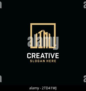 IM initial monogram logo design with square shape design inspiration Stock Vector