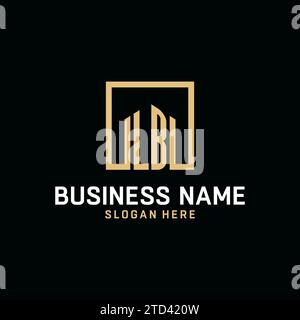 LB initial monogram logo design with square shape design inspiration Stock Vector