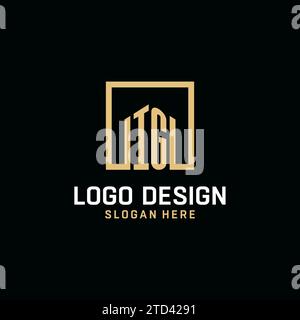 IG initial monogram logo design with square shape design inspiration Stock Vector