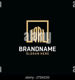 QR initial monogram logo design with square shape design inspiration Stock Vector