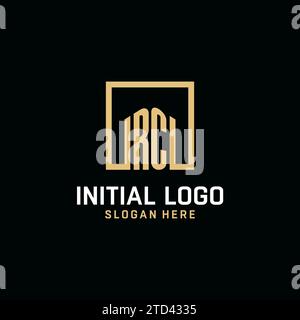 RC initial monogram logo design with square shape design inspiration Stock Vector