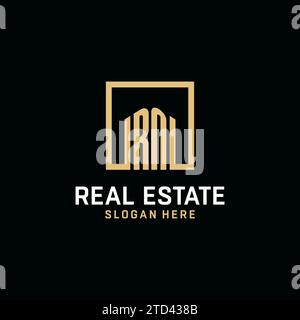 RN initial monogram logo design with square shape design inspiration Stock Vector