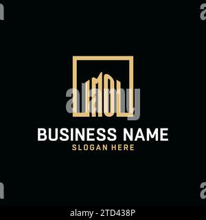 MO initial monogram logo design with square shape design inspiration Stock Vector