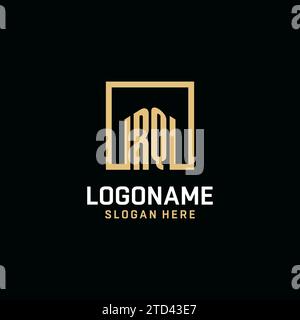 RQ initial monogram logo design with square shape design inspiration Stock Vector