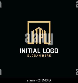 TP initial monogram logo design with square shape design inspiration Stock Vector