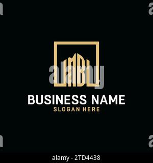 MB initial monogram logo design with square shape design inspiration Stock Vector
