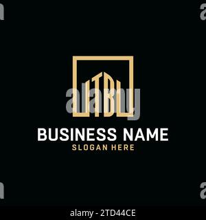 TB initial monogram logo design with square shape design inspiration Stock Vector