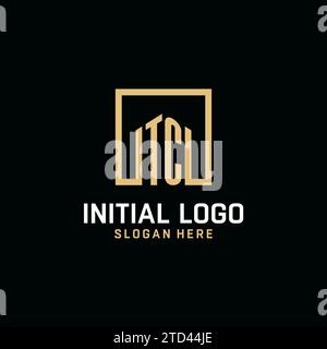 TC initial monogram logo design with square shape design inspiration Stock Vector