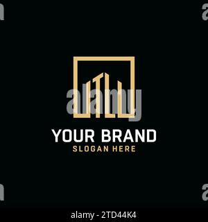 TL initial monogram logo design with square shape design inspiration Stock Vector