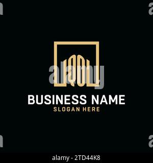 QO initial monogram logo design with square shape design inspiration Stock Vector