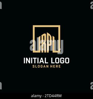 RP initial monogram logo design with square shape design inspiration Stock Vector