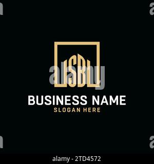 SB initial monogram logo design with square shape design inspiration Stock Vector