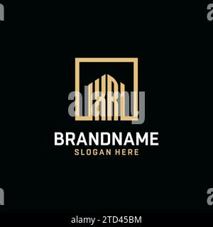 XR initial monogram logo design with square shape design inspiration Stock Vector