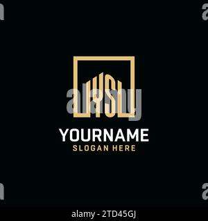 YS initial monogram logo design with square shape design inspiration Stock Vector