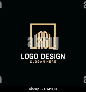 RG initial monogram logo design with square shape design inspiration Stock Vector