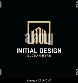 TU initial monogram logo design with square shape design inspiration Stock Vector