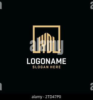 YD initial monogram logo design with square shape design inspiration Stock Vector