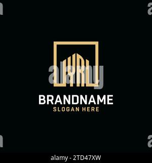 YR initial monogram logo design with square shape design inspiration Stock Vector
