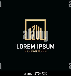 ZV initial square logo design, modern and luxury real estate logo style ...