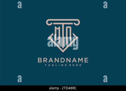 MN initial with pillar icon design, clean and modern attorney, legal firm logo design ideas Stock Vector