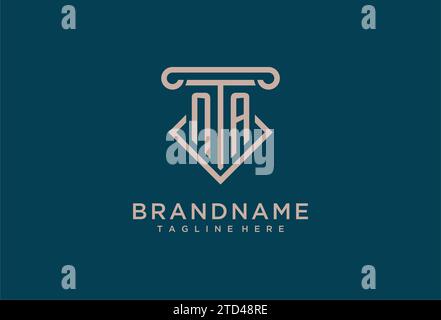 NA initial with pillar icon design, clean and modern attorney, legal firm logo design ideas Stock Vector