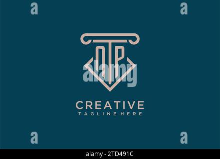 NP initial with pillar icon design, clean and modern attorney, legal firm logo design ideas Stock Vector