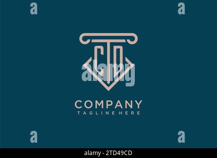 CD initial with pillar icon design, clean and modern attorney, legal firm logo design ideas Stock Vector