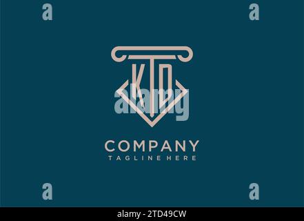 KD initial with pillar icon design, clean and modern attorney, legal firm logo design ideas Stock Vector