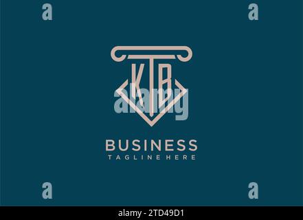 KB initial with pillar icon design, clean and modern attorney, legal firm logo design ideas Stock Vector