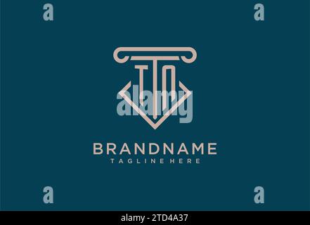 TN initial with pillar icon design, clean and modern attorney, legal firm logo design ideas Stock Vector