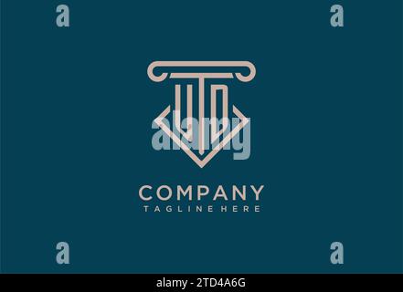 UD initial with pillar icon design, clean and modern attorney, legal firm logo design ideas Stock Vector